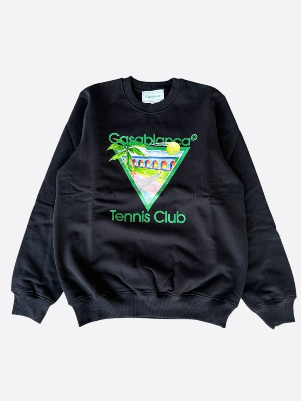 Casablanca Black & Multicolor Tennis Club Logo Sweater
